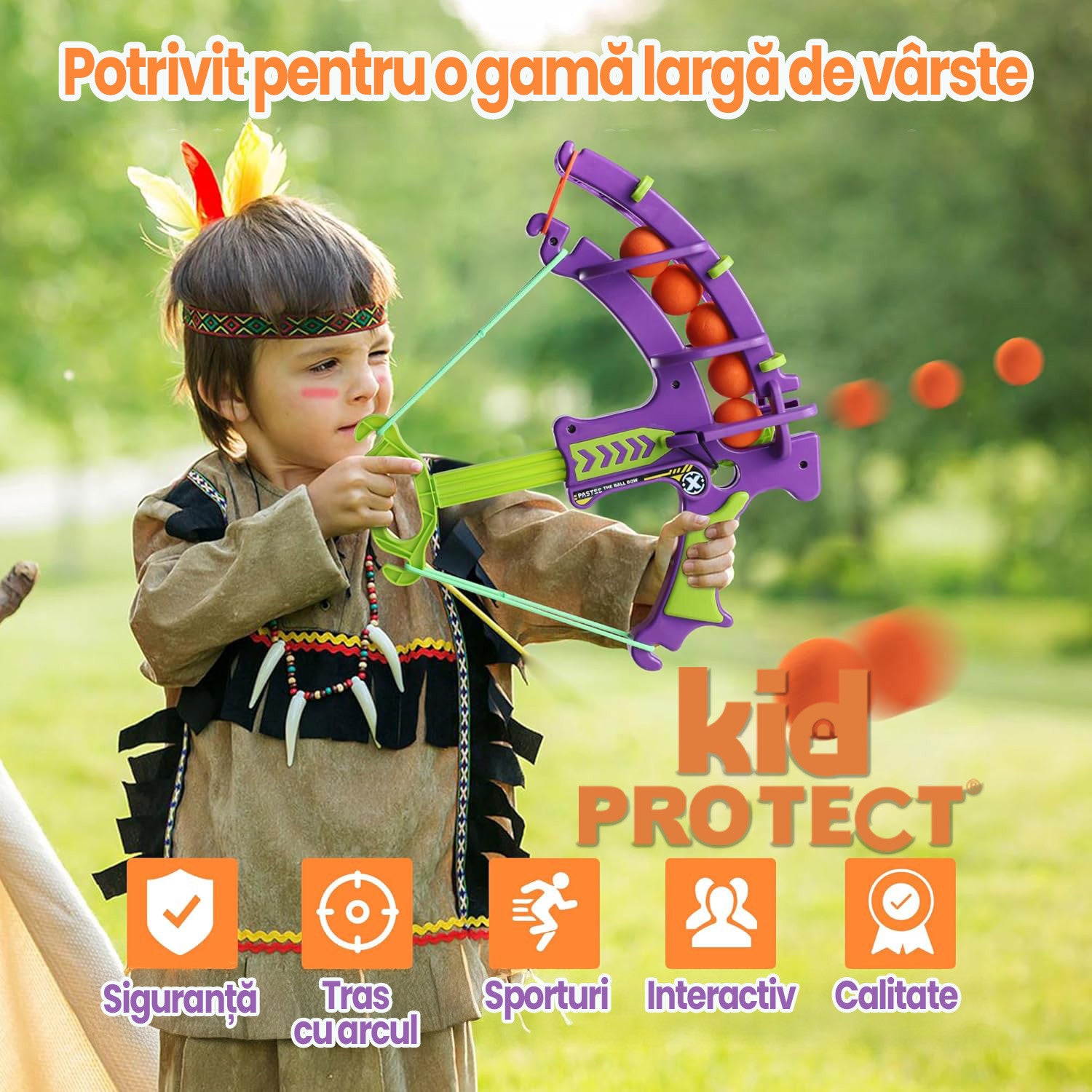 Set De Joaca Arc cu Bile Moi KidProtect Mini Archer Set De Joaca Arc cu Bile Moi KidProtect Mini Archer